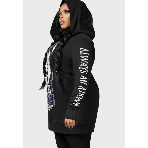 Killstar x Wednesday Collab Hoodie Plus Size 2XL 3XL No Hug Zone Addams Family - Picture 3 of 4